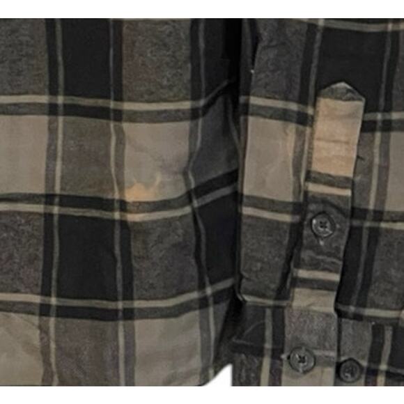 Urban Outfitters BDG Size Small Mens Flannel Button Up Shirt Gray Black NWT - Picture 8 of 9